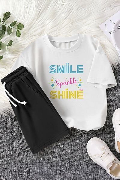 MYADA Set pentru copii din 2 piese cu imprimeu Smile Sparkle Shine New Season 23379