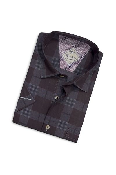 GÖMLEK GALERİSİ Men's Classic Relaxed Fit Short Sleeve Cotton Shirt