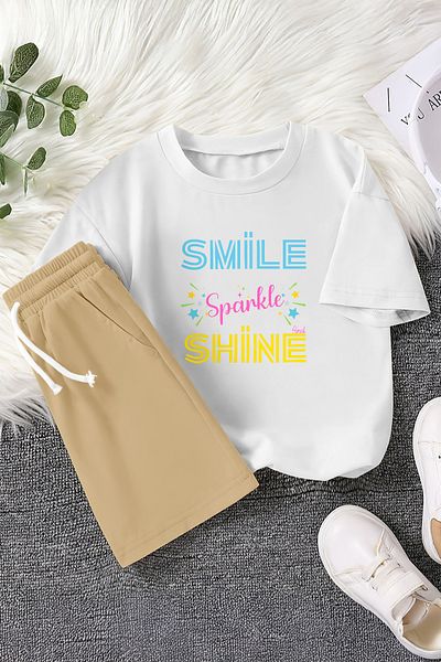 MYADA Set pentru copii Smile Sparkle Shine imprimat din 2 piese 23379