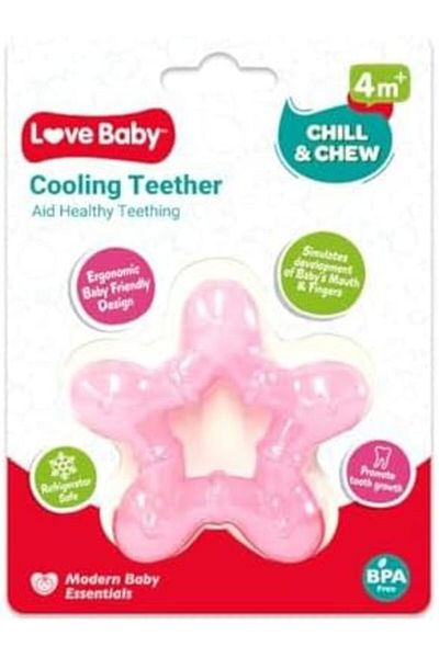 Love Baby Chill & Chew Cooling Tether Star Shaped | For 4+ Months Baby | Promote Tooth Growth | Econ