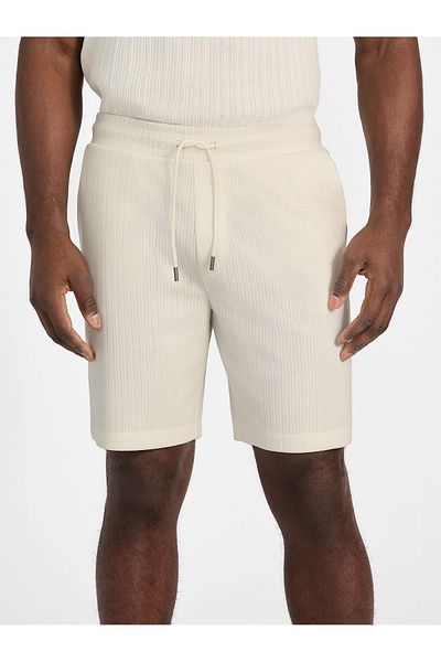 Guess Baron Textured Knit Shorts Ανδρικό λευκό σορτς M5gd41kcry0-g047