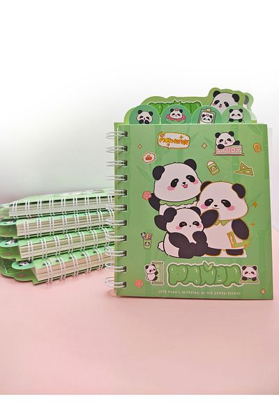 Limmy A5 Notepad with Cute Panda Bookmark (14X18 cm) - Panda Family