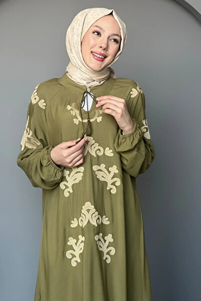 SaklıButik Hürrem Motif Nakışlı Elbise SK-8440