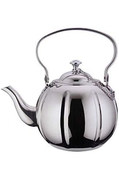 ALSAIF 4L Saif Teapot, durable and elegant, ideal for serving tea and other types of tea. Silver color.