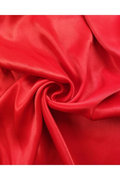 Kumaş Parça Satin Viscoză Roșu Lățime: 140 cm