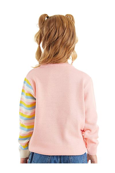 Denokids Rosa Strickpullover mit Pailletten und Einhorn-Muster für Mädchen