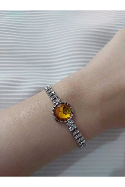 Avcıoğlu Aksesuar اسوارة نسائية حجر واحد موديل دائري حجر كريستال زركون اسوارة...