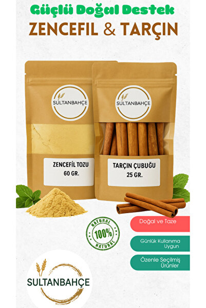 sultanbahçe Doğal Zencefil Tarçın İkilisi - Güçlü Doğal Destek - Katkısız - D...