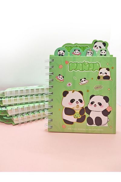 Limmy A5 Notepad with Cute Panda Bookmark (14X18 cm) - Panda Bff