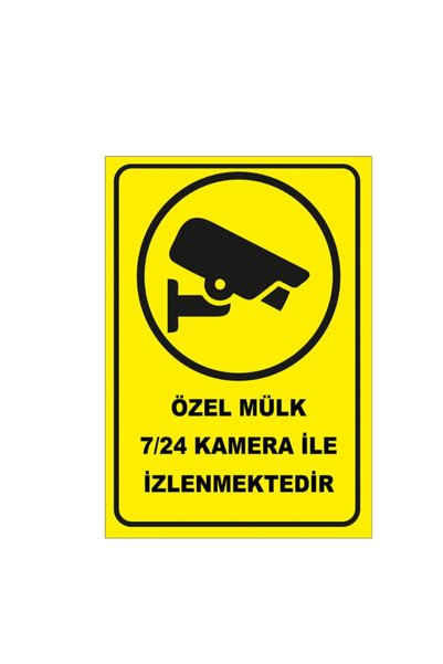 MIGNATIS Sac Malzeme  Özel Mülk 7 24 Kamera Ile Izlenmektedir Levhası 25x35cm