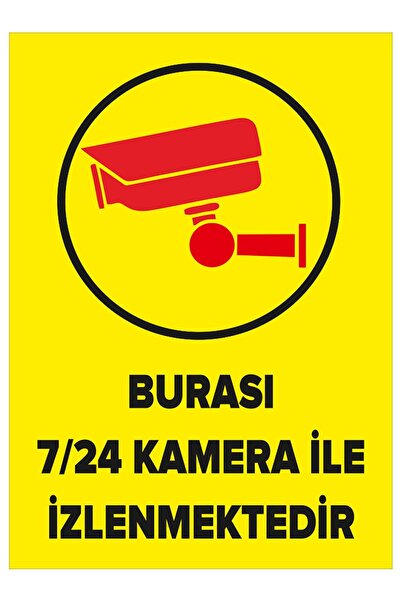 MIGNATIS Burasi 7-24 Kamera Ile Izlenmektedir Levhası - Sac Malzeme 35x50cm
