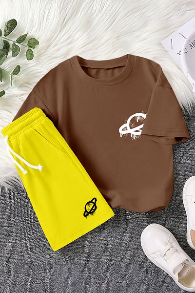 MYADA Детски комплект от 2 части с щампа „Нова планета“ 23462