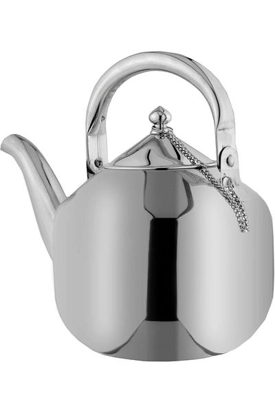 ALSAIF 4.3L Saif Teapot, durable and elegant, ideal for serving tea and other types of tea. Silver color.
