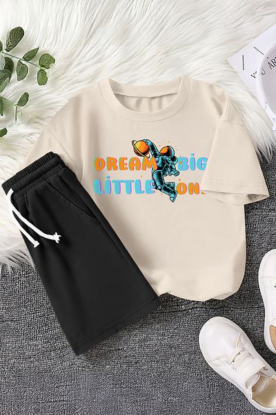MYADA New Season Basketball Player Astronaut Printed 2-Piece Children's Set 23375
