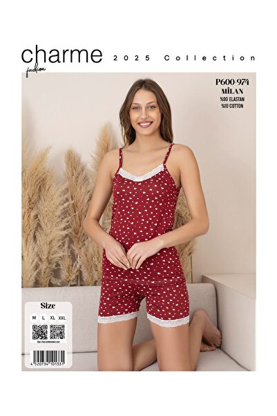 CHARME Women's Pajama Set with Ip Strap Shorts