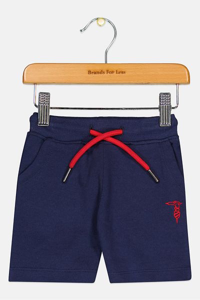 Trussardi Junior Toddlers Boy Embroidered Basic Shorts, Navy/red