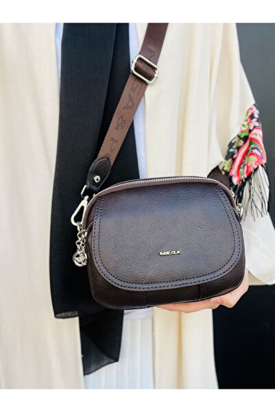 Çanta Trend Geantă de umăr și crossbody cu 4 compartimente pentru femei, din piele artificială moale, maro