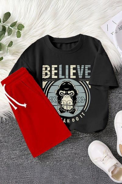 MYADA Nova sezona Believe Monkey Štampano Dvodelni dečiji set 22477