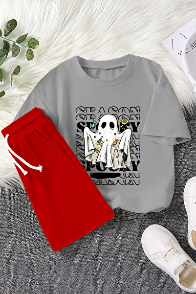 TARZ STİL Special Design Halloween Concept Candy Printed 2-Piece Children's Set 22670