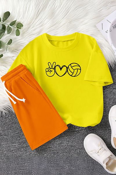 MYADA New Season Volleyball Love Printed 2-Piece Children's Set 23383
