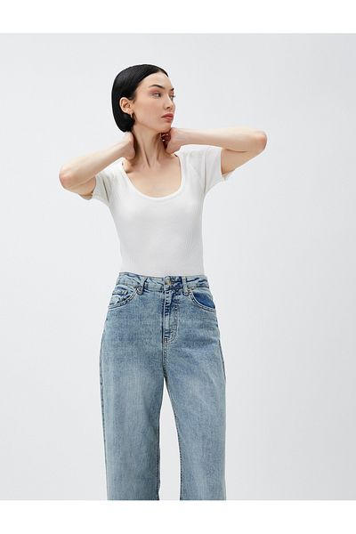 Koton Short Sleeve Knitwear Sweater U Neck