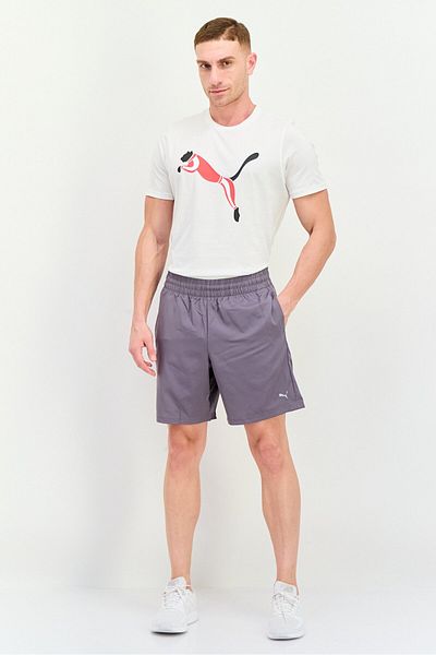 Puma Men Sportswear Fit Drawstring 7 Inseam Training Shorts, Grey