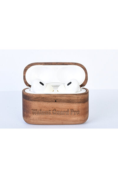 Damla AirPods Pro (2. nesil) Kılıf Walnut Guard Pro Ahşap Kılıf