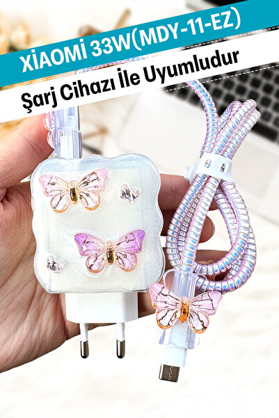 WANNA PROTECT Xiaomi 33w Uyumlu Ayıcık Şarj Başlığı Adaptörü Koruma Redmi Kab...