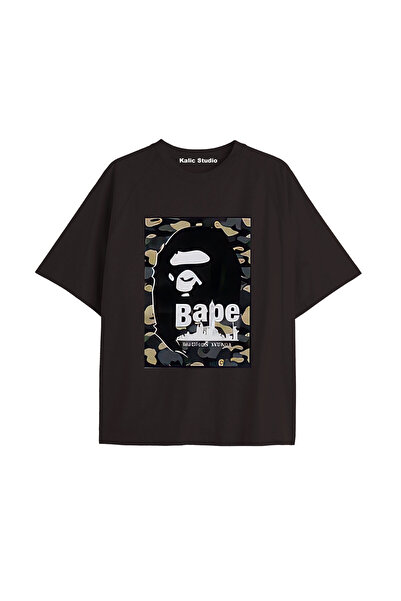 Kalic Studio Tricou de vară negru cu model Mr. Bape UNISEX