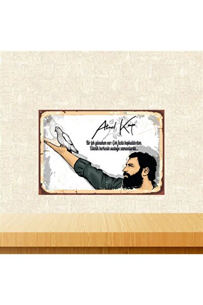 TAKIFİX Ahmet Kaya Bir Tek Günahım Var Tasarımlı 20-30 cm Retro Ahşap Tablo T...
