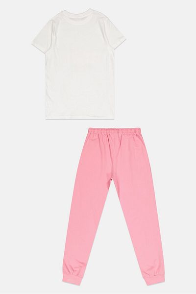 NİCKELODEON Kids Girl 2 Piece Graphic Print Top And Bottom Short, White