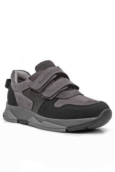 Rakerplus Genuine Leather Gray Kids Sneakers Sports Shoes