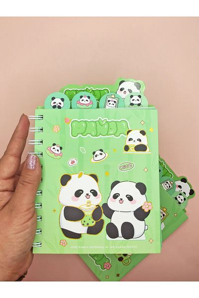 Limmy A5 Notepad with Cute Panda Bookmark (14X18 cm) - Panda Bff