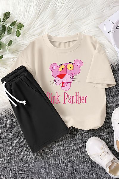 MYADA New Season Cute Pink Cartoon Character Printed 2-Piece Children's Suit 23404