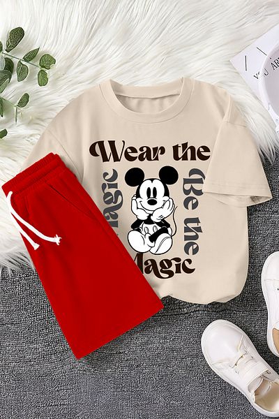 MYADA New Season Cartoon Character Wear the Magic Printed 2-Piece Children's Set 22530