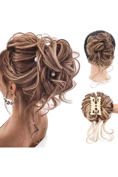 TAM TARZ Coada cu cataramă în formă de coc dezordonat / maro cu reflexe