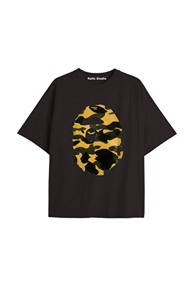Kalic Studio Tricou de vară negru cu model Mr. Bape UNISEX