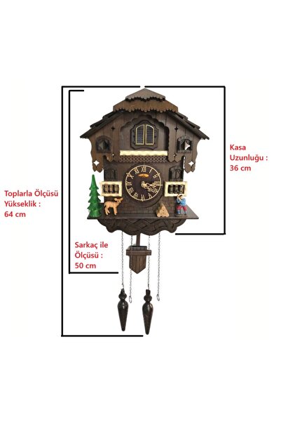 Eastar Yüzde 100 Masif Ahşap Guguklu Duvar Saati EC2305