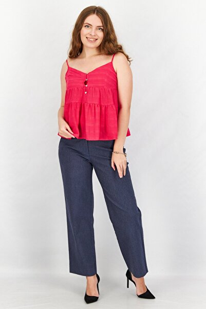 French Connection Women V-Neck Sleeveless Textured Cami Top, Pink