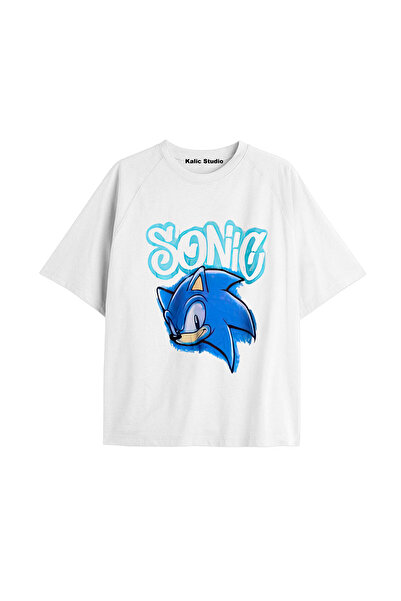 Kalic Studio Tricou alb de vară UNISEX Mr. Sonic cu model