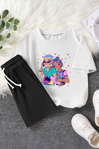 MYADA Set copii din 2 piese cu imprimeu Cool Girls 23472