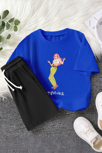 MYADA Nova sezona, roze kosa pop zvezda Štampano Dvodelni dečiji set 23459