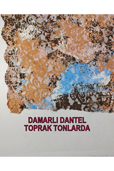 Kumaş Parça 140 см Кава Блакитний Мереживна прожилка