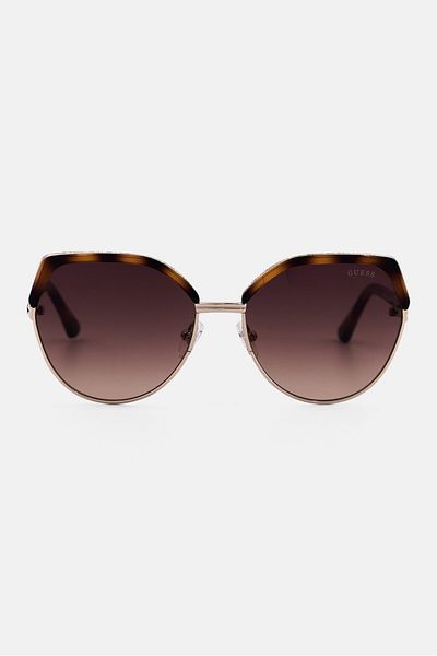 Guess Women GU787253F58 Round Sunglasses, Brown