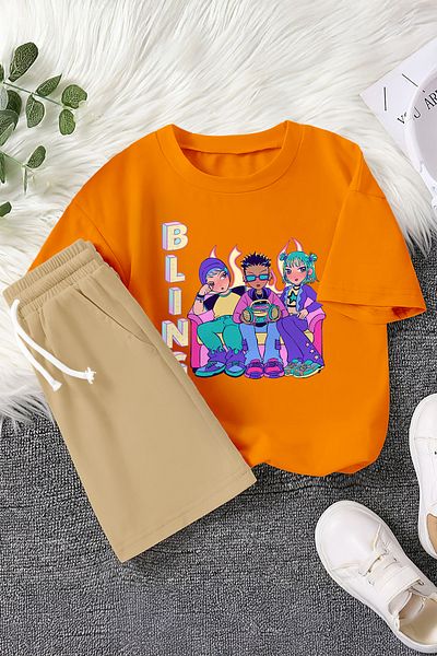 MYADA Premium Bling Written Music Listening Teenagers Printed 2-Piece Children's Set 23473