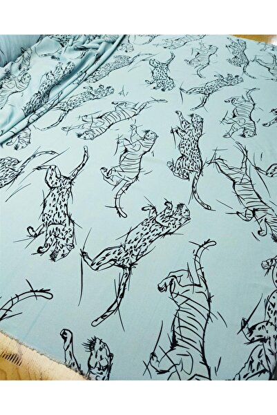 Kumaş Parça 100% Viscoză Ice Blue Lățime: 120 cm