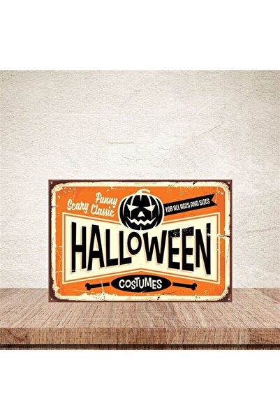 hazalshop Ρετρό ξύλινη αφίσα Halloween 20-30 cm