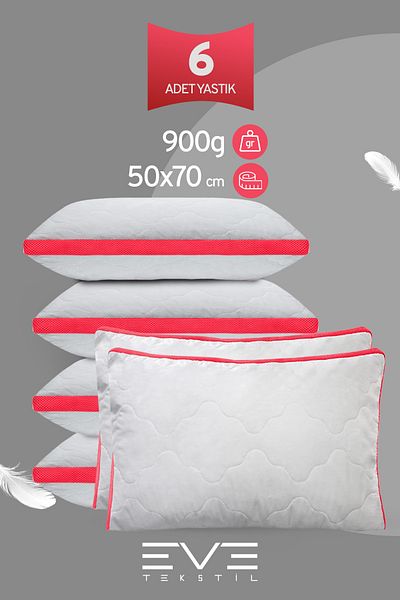 Eve Tekstil 6 Piese Seria Roz Husa Fermoar Perna Aer Conditionata 50x70cm