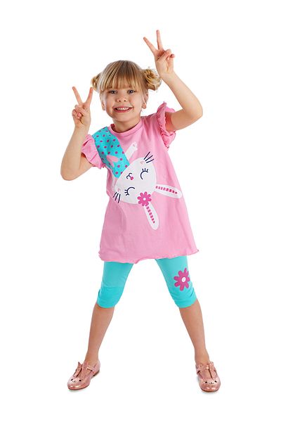 Denokids Surprise Rabbit Girls Tunika Harisnya szett