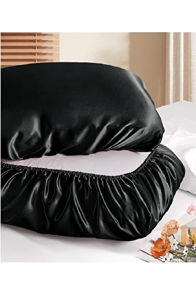 SB SizinBazar قطعتان من أغطية وسائد الساتان الحريرية - مرنة خاصة، للشعر الناع...
